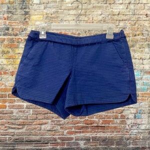 Lilly Pulitzer Navy Blue Adie Shorts Size‎ 4 Jacquard Cotton Scalloped Sides